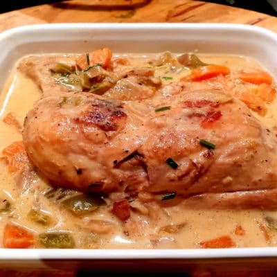 Poulet mijoté à la crème