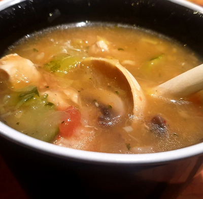 soupe de poulet et champignons