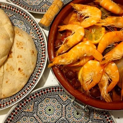 tajine de poisson et crevettes